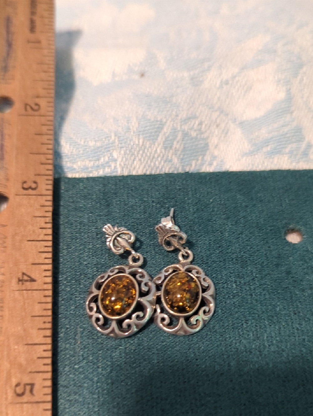Sterling Silver Amber Earrings